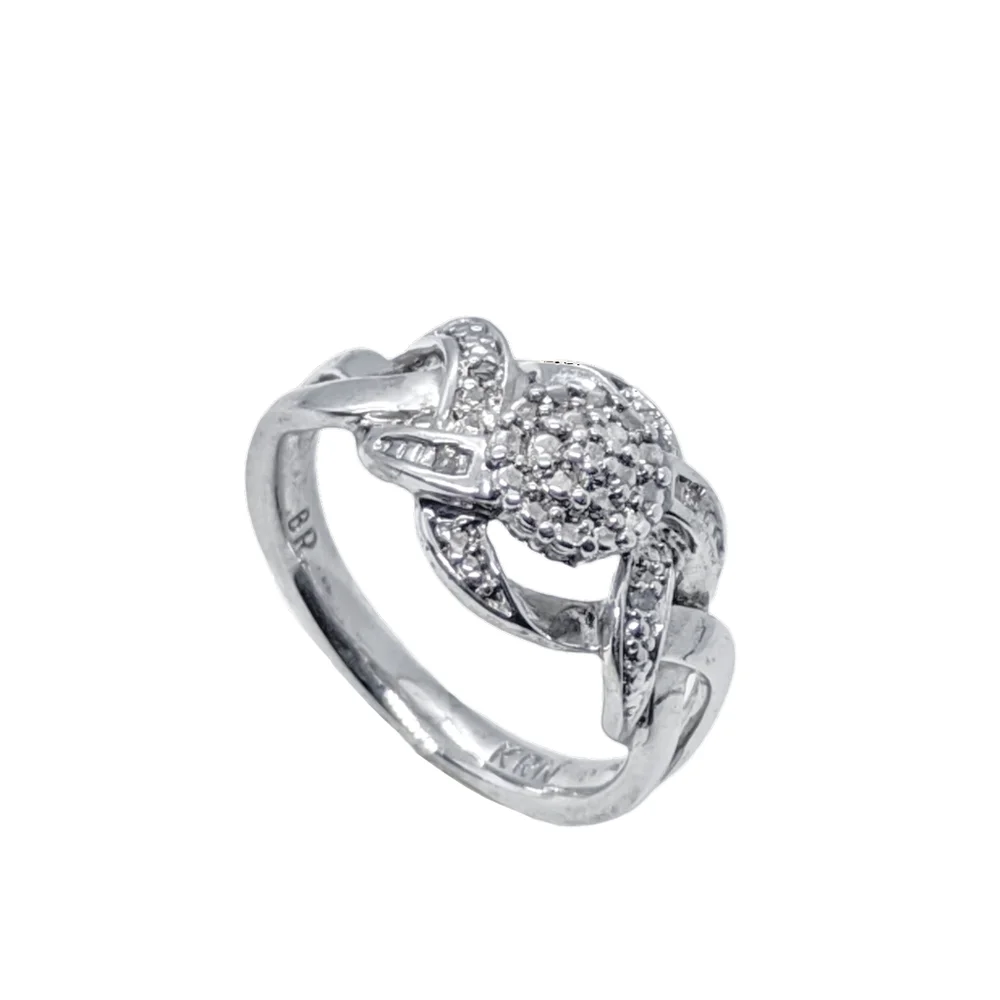 White Gold Plated Ring with MALEE Diamonds
